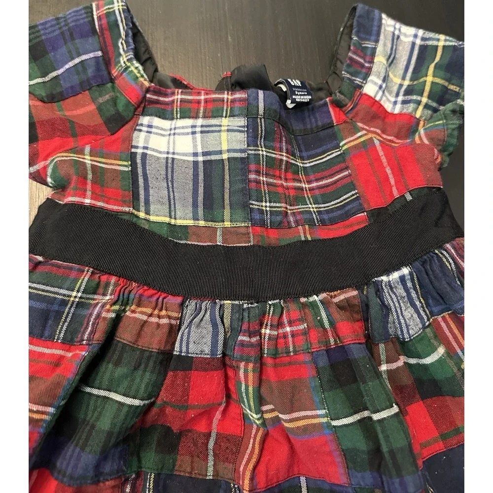 Vintage Gap Toddler Girl‎ Plaid Patch Cotton Holiday Dress *Size 2
